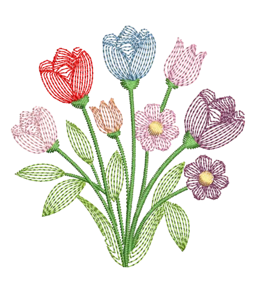 Matriz de Bordado Buque de Flores